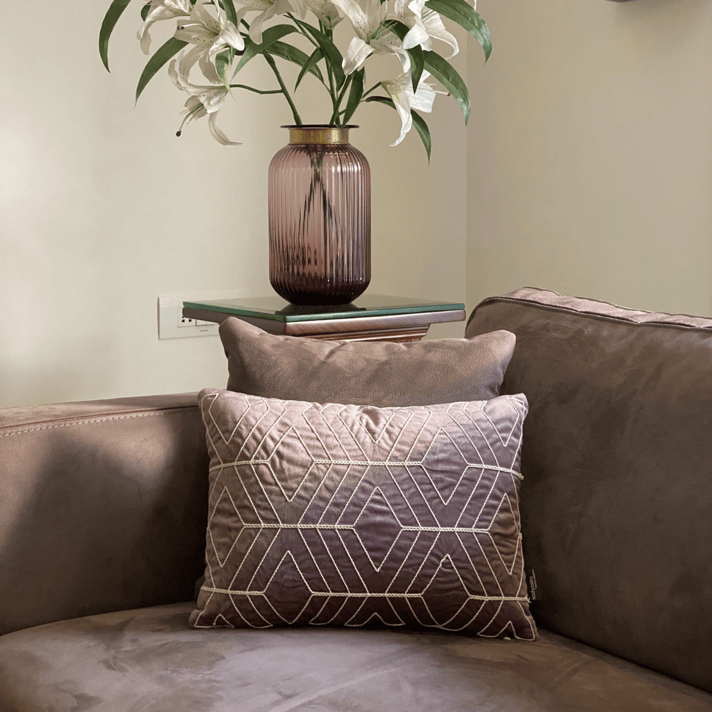 Sadyaska Decorative Garnet Lilac Velvet 12x18 1 Pcs Cushion Cover