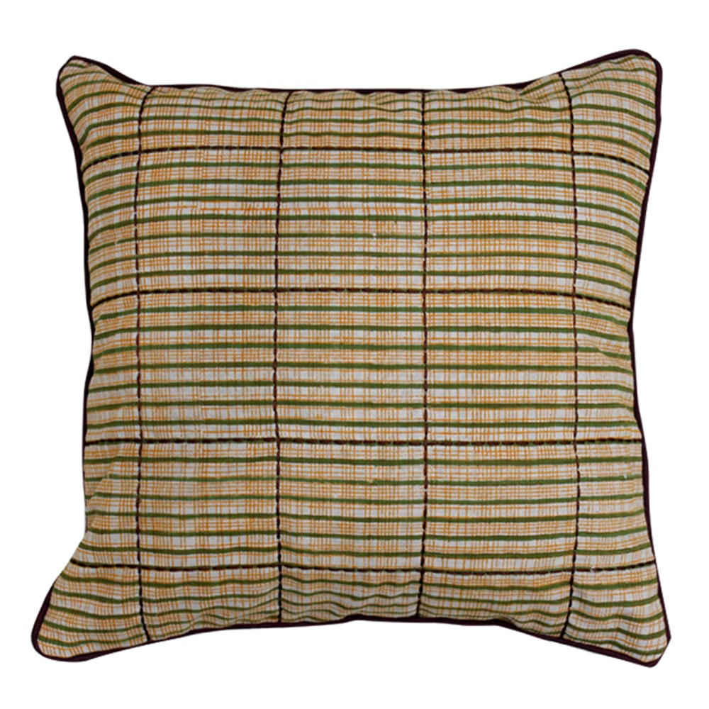 Sadyaska Indian Hand Block Printed s Ivory Color (16" X 16")… 1 Pcs Cushion Cover