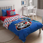 D'DECOR Kids Economy Blue Cotton Captain America Printed Single Bedsheet Set