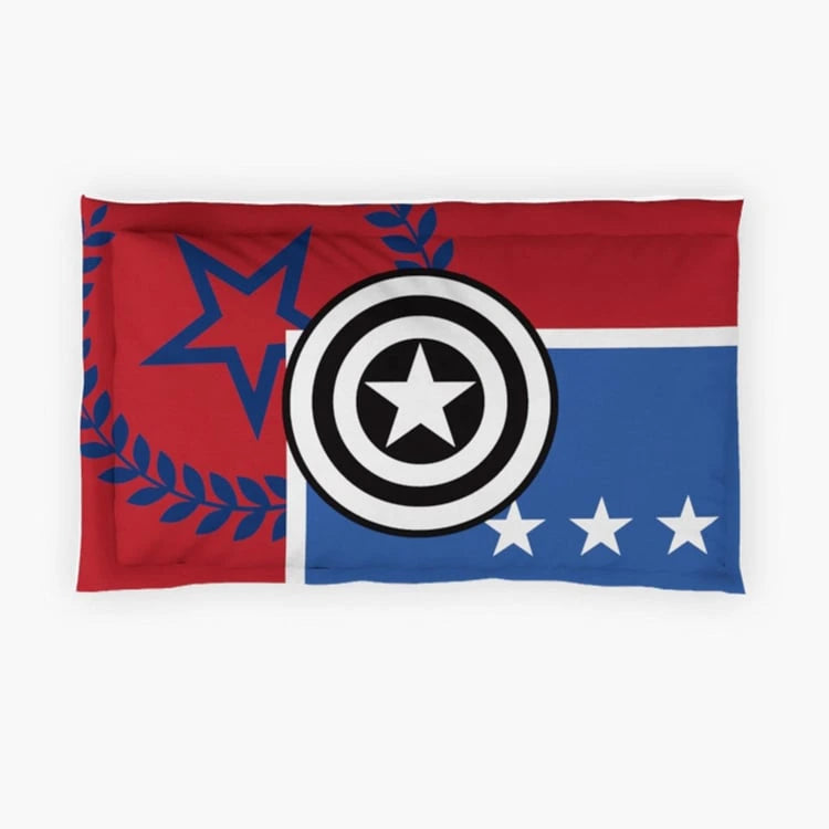 D'DECOR Kids Economy Blue Cotton Captain America Printed Single Bedsheet Set