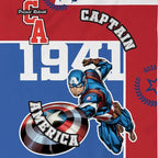 D'DECOR Kids Economy Blue Cotton Captain America Printed Single Bedsheet Set