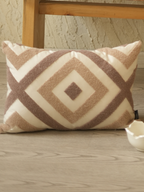 Sadyaska Lune Oats Beige Cotton Embroidered 12" X 18" 1 Pcs Cushion Cover