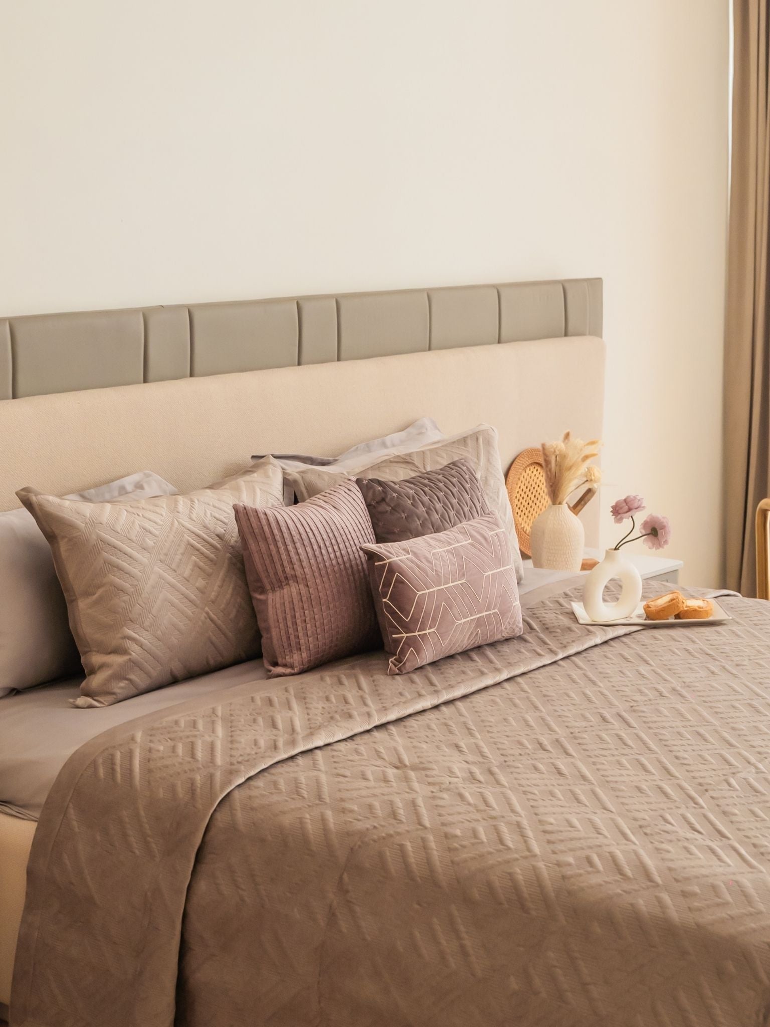 Sadyaska Seoul Silver Velvet Set 1 Pcs Bedspread