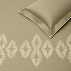Sansaar by DDdecor Large Bedsheet Set with 2 Pillow Covers - Dart - Desert Taupe - Embroidered - 1 Pc