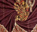 Spaces Shubha Kalamkari New Maroon Traditional Ethnic 300TC Cotton Super King Bed Sheet Set | 1085763 New Maroon