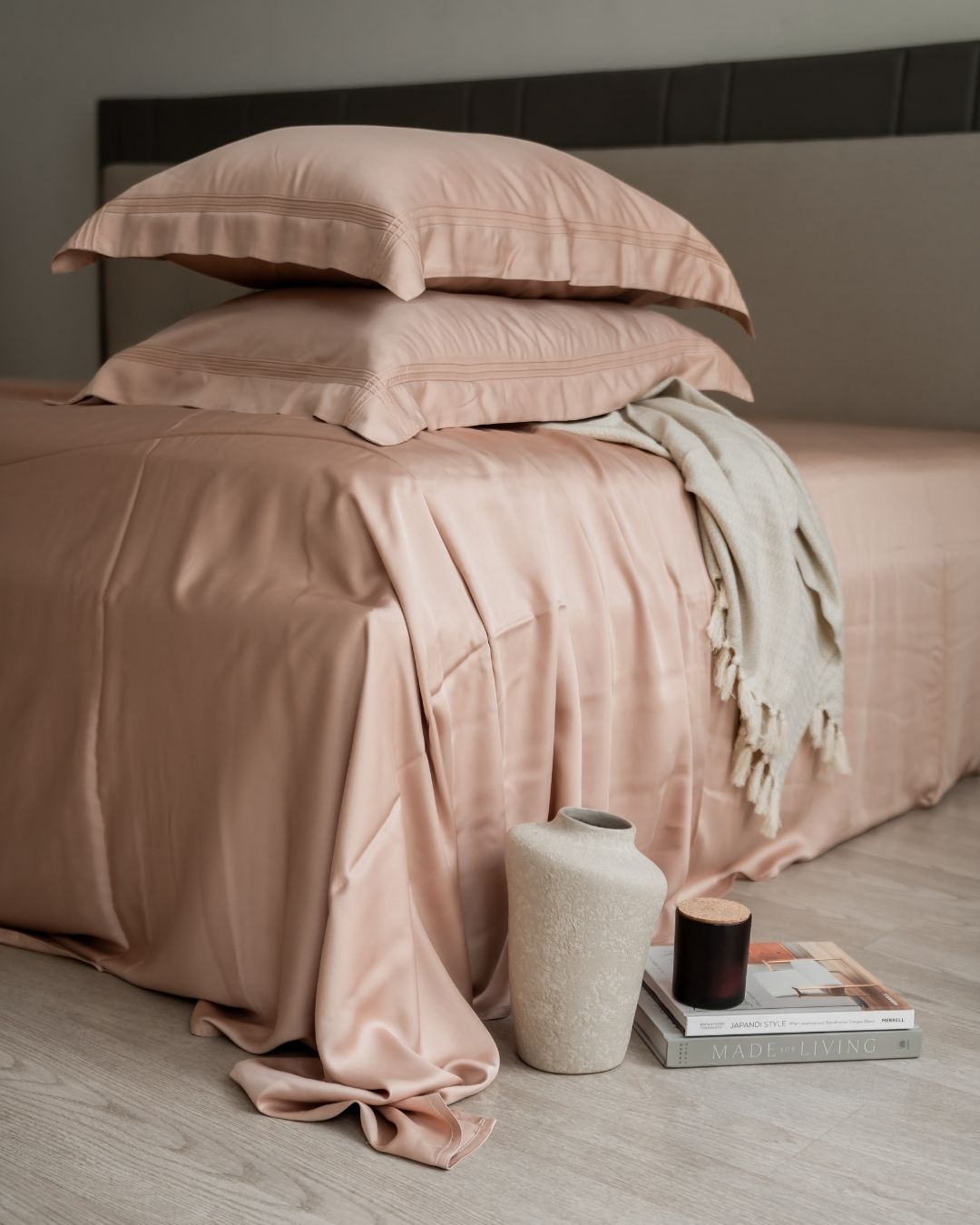 Sadyaska Creme Pleated Bamboo Set 1 Pcs Bedsheet
