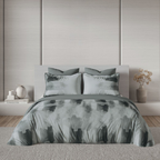 D'Decor Mirage Reverie Gunmetal Abstract Digitally Printed 3-Piece Double Bedsheet Set | MS05 Gunmetal