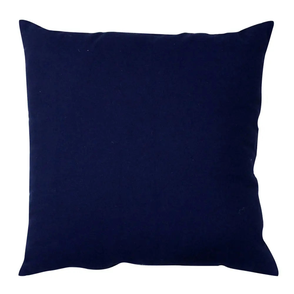 Sadyaska Nebraska Hand Block Printed Denim Decorative Cushion Case Indigo Pillow 16" X 16"… 1 Pcs Cushion Cover