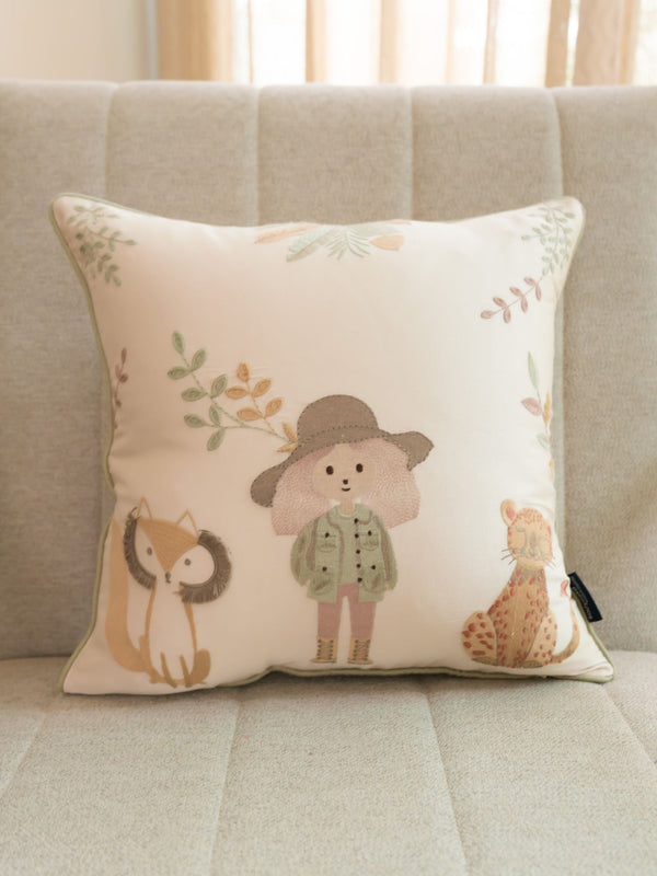 Sadyaska Wild Crew Cotton Embroidered Oats Beige Kids Design 16