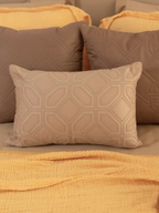 Sadyaska Arc Beige Cotton Embroidered 12" X 18" 1 Pcs Cushion Cover