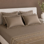 Sansaar by DDdecor Large Bedsheet Set with 2 Pillow Covers - Tessera - Southern Vine - Embroidered - 1 Pc