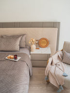 Sadyaska Seoul Silver Velvet Set 1 Pcs Bedspread