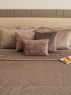 Sadyaska Seoul Silver Velvet Set 1 Pcs Bedspread