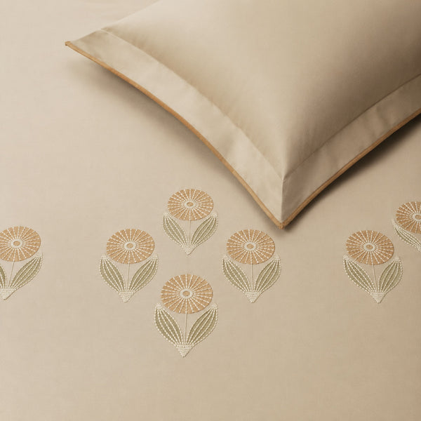 Sansaar by D'Decor Large Bedsheet Set with 2 Pillow Covers - Sorell - Maison Husk - Embroidered - 1 Pc