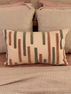Sadyaska Sleeklines Buff Cotton Embroidered 12" X 18" 1 Pcs Cushion Cover