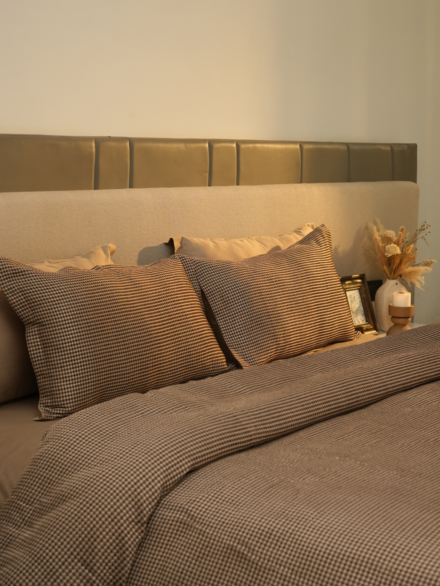 Sadyaska Honeycomb Coffee Woven 1 Pcs Duvet Cover