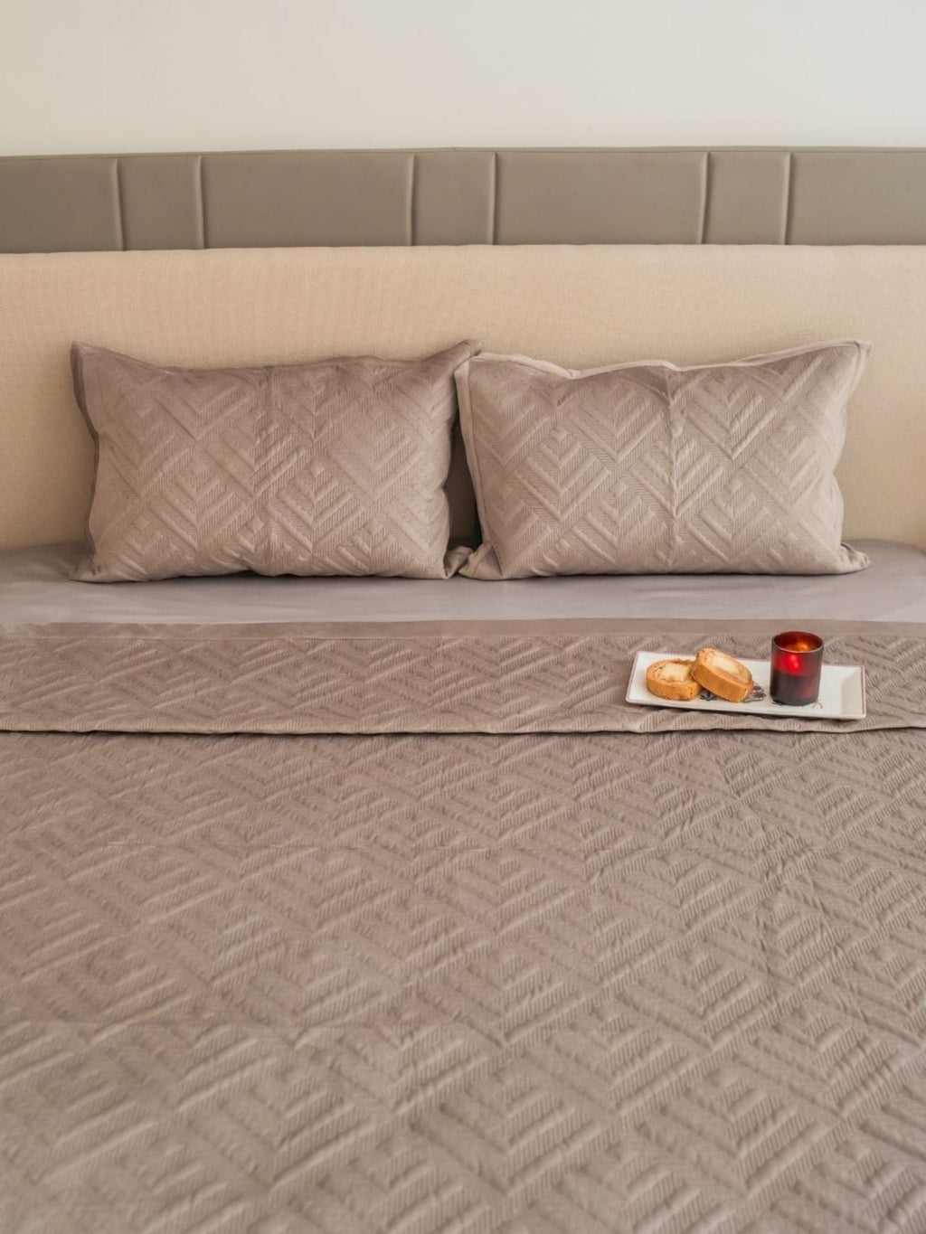 Sadyaska Seoul Silver Velvet Set 1 Pcs Bedspread