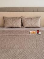 Sadyaska Seoul Silver Velvet Set 1 Pcs Bedspread