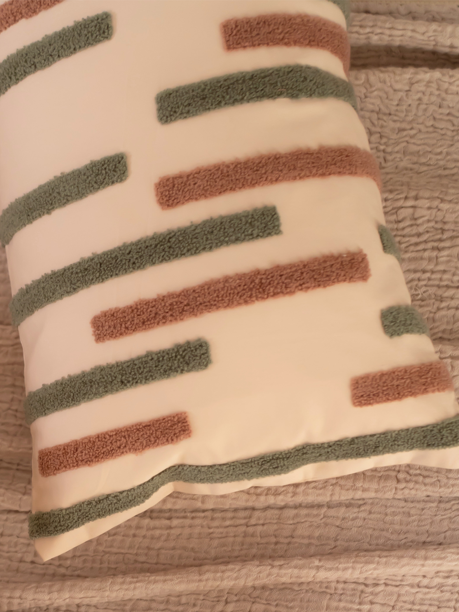 Sadyaska Sleeklines Buff Cotton Embroidered 12" X 18" 1 Pcs Cushion Cover