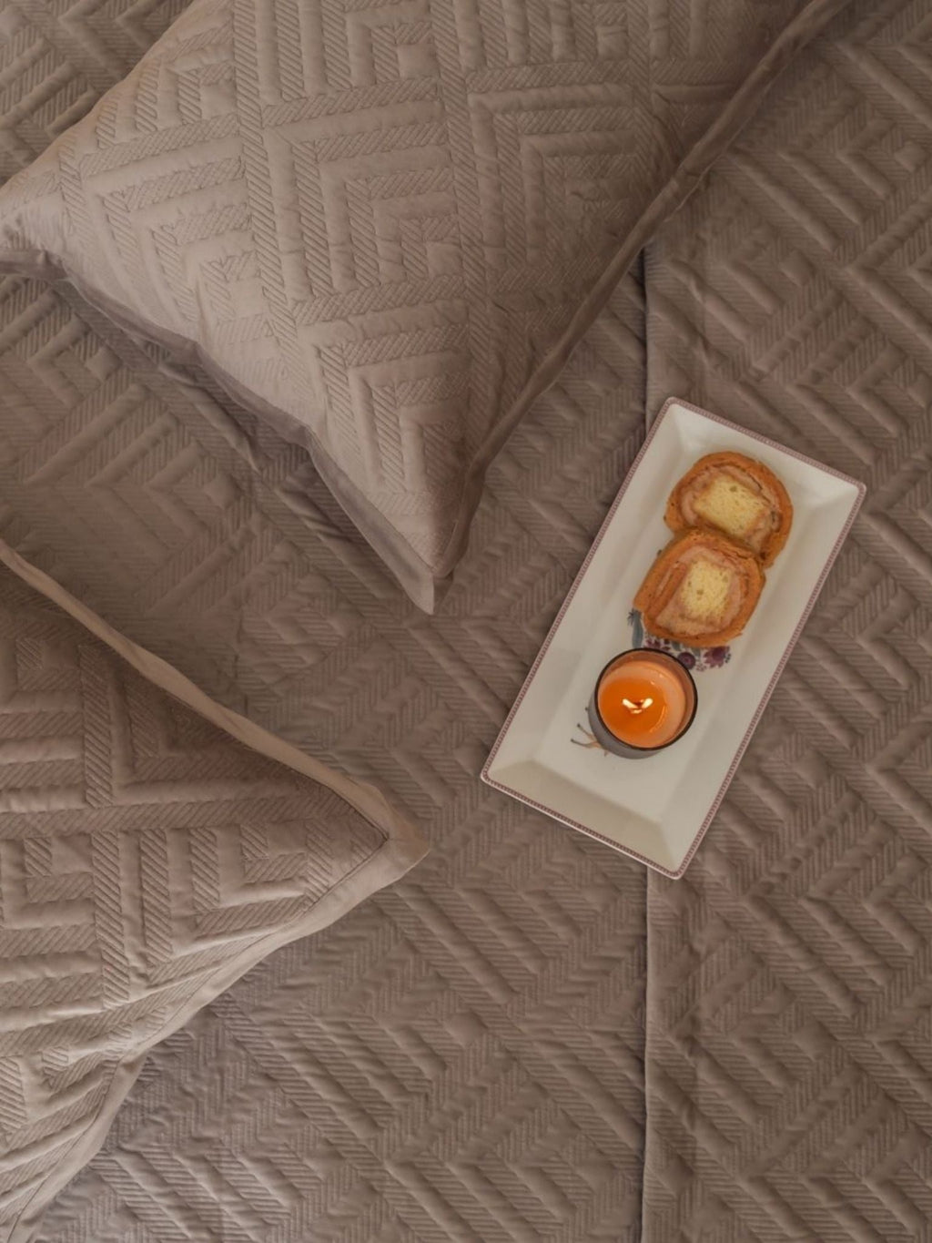 Sadyaska Seoul Silver Velvet Set 1 Pcs Bedspread