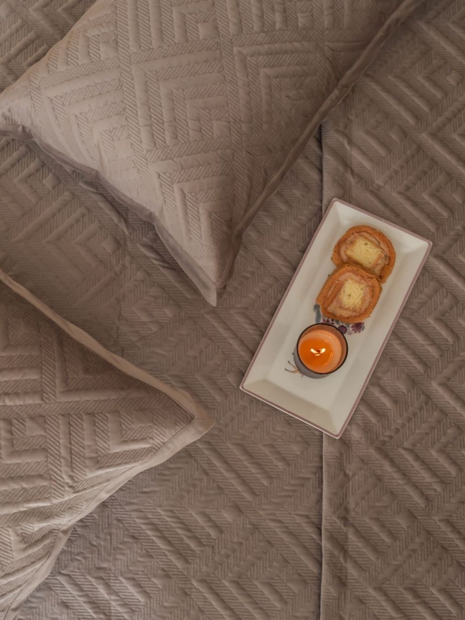 Sadyaska Seoul Silver Velvet Set 1 Pcs Bedspread