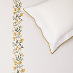 Sansaar by DDdecor Large Bedsheet Set with 2 Pillow Covers - Daffodil - Ivory - Embroidered - 1 Pc