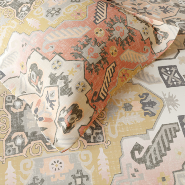 D'Decor Kilim Riviera Sand Ethnic Digitally Printed 3-Piece Double Bedsheet Set | KM05 Riviera Sand
