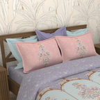 Bombay Dyeing Rani Ka Buag 7819 Heritage Floral 400TC Cotton Satin King Bedsheet Set | 7819 Sisodia Rani Bagh