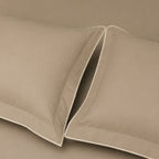 Sansaar by DDdecor Large Bedsheet Set with 2 Pillow Covers - Waterlily - Mocha Meringue - Embroidered - 1 Pc