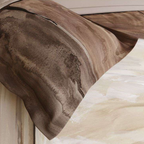 D'Decor Wabi Sabi Allure Toasted Coconut Abstract Digitally Printed 5-Piece Double Bedsheet Set | WS05 Allure Toasted Coconut