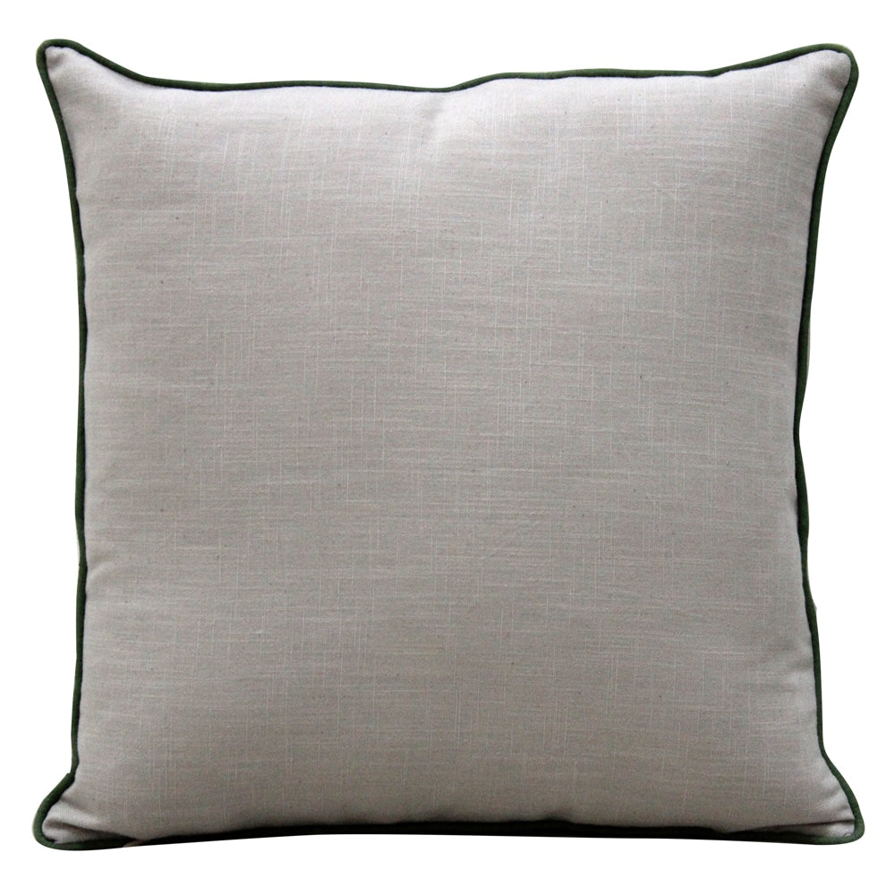 Sadyaska Dot Embroidery Hand Block Print with Manual Embroidery Ivory Color (16" X 16")… 1 Pcs Cushion Cover