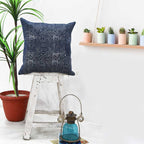Sadyaska Designer Hand Block Printed Cushion Cases Indiana Denim Pillow Case 16" X 16"… 1 Pcs Cushion Cover