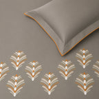 Sansaar by DDdecor Large Bedsheet Set with 2 Pillow Covers - Sylvan - Grey - Embroidered - 1 Pc