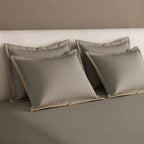 Sansaar by DDdecor Large Bedsheet Set with 2 Pillow Covers - Sylvan - Grey - Embroidered - 1 Pc