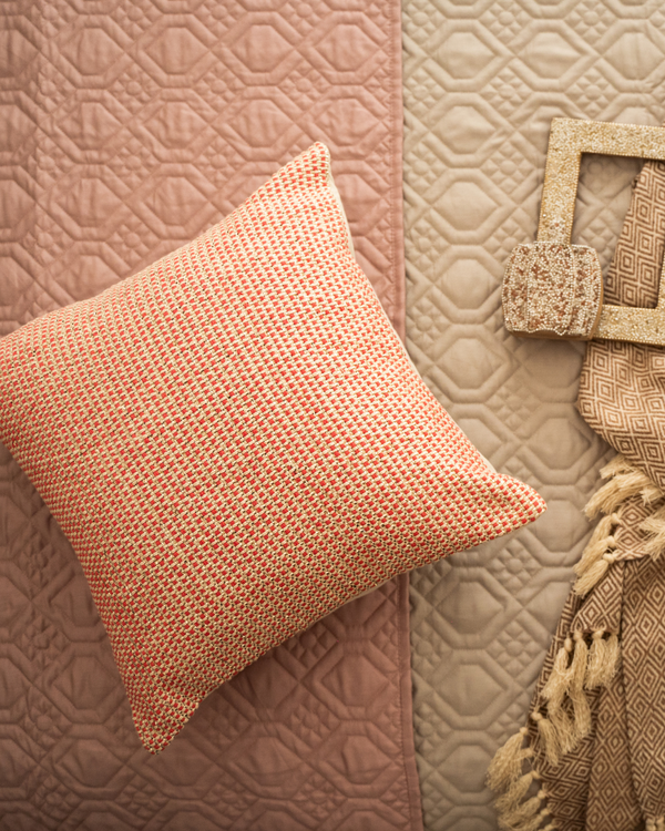 Sadyaska Pink Cotton Hand Woven Traditional 16x16 1 Pcs Cushion Cover