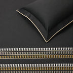 Sansaar by D'Decor Large Bedsheet Set with 2 Pillow Covers - Delta - Ebony - Embroidered - 1 Pc