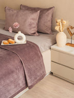 Sadyaska Zayne Lilac Velvet Set 1 Pcs Bedspread