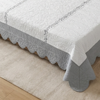 TIMA Angel 5PC Bedcover | Silver Grey & White Quilted Set