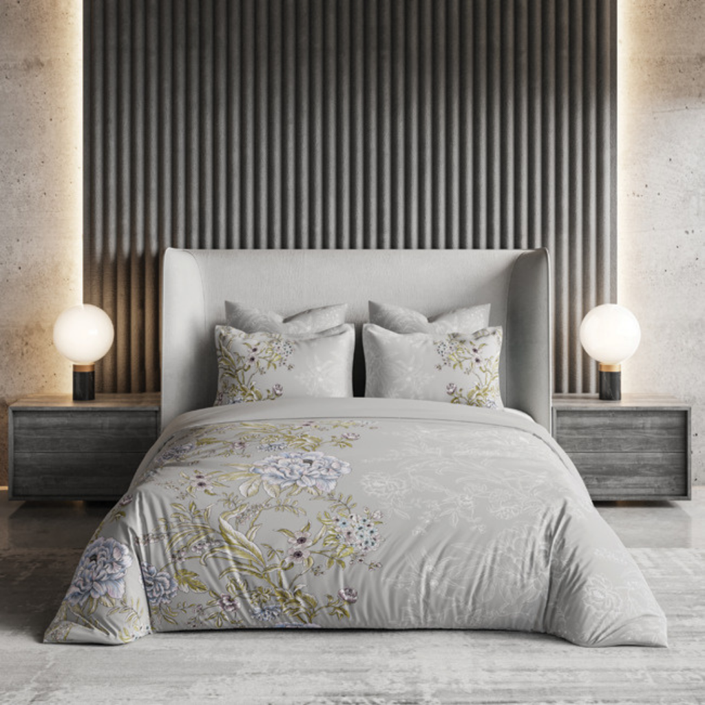 D'Decor Premier Nova Lunar Rock Floral Digitally Printed 5-Piece Double Bedsheet Set | RM164 Lunar Rock