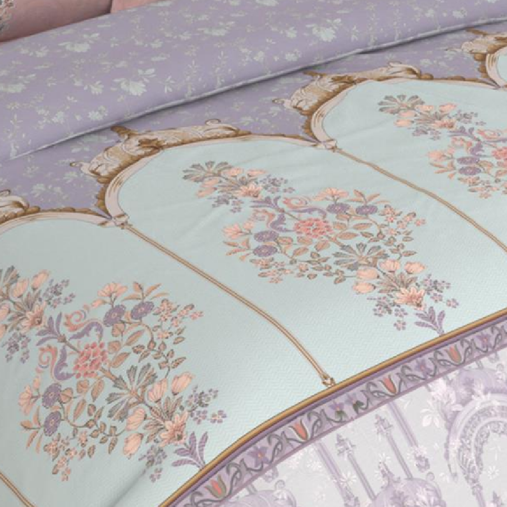 Bombay Dyeing Rani Ka Buag 7819 Heritage Floral 400TC Cotton Satin King Bedsheet Set | 7819 Sisodia Rani Bagh