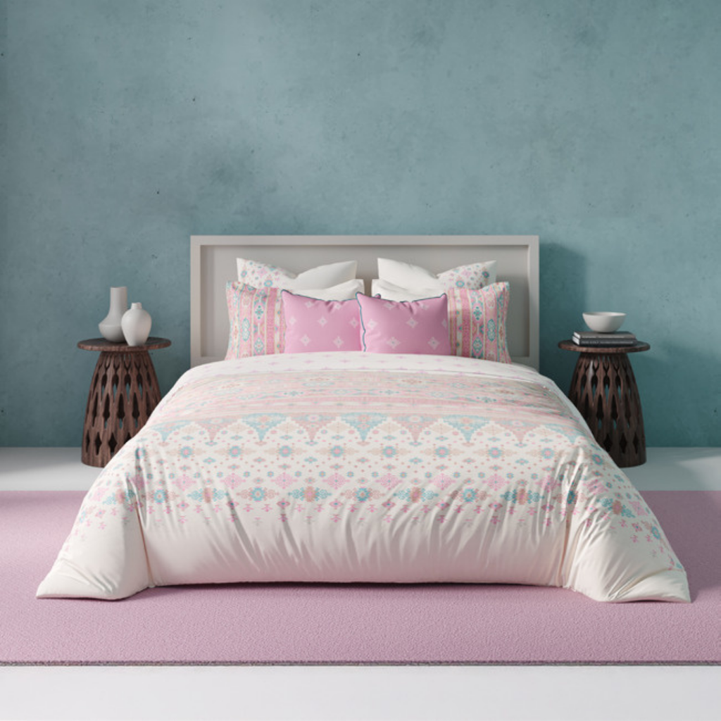D'Decor Kilim Pink Nectar Ethnic Digitally Printed 3-Piece Double Bedsheet Set | KM05 Riviera Sand (Copy)