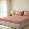 Sansaar by DDdecor Large Bedsheet Set with 2 Pillow Covers - Arbor - Dusky - Embroidered - 1 Pc