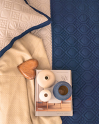 Sadyaska Quilted Navy and Ivory Malta Reversible 1 Pcs Bedspread