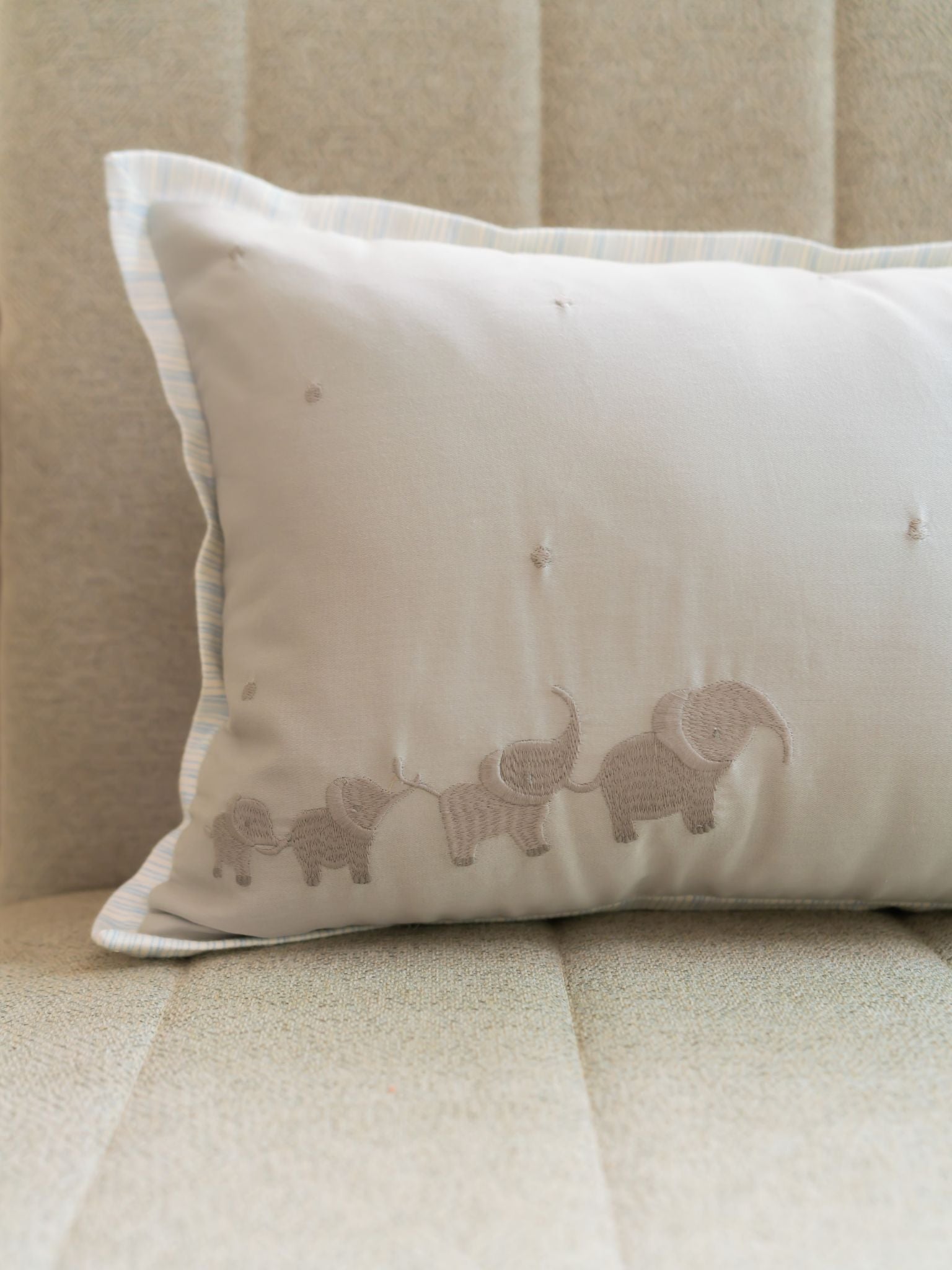 Sadyaska Elle Parade Cotton Embroidered Grey Kids Design 12" X 18" 1 Pcs Cushion Cover
