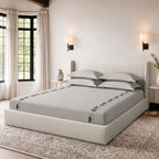 Sansaar by DDdecor Large Bedsheet Set with 2 Pillow Covers - Crescent - Ashwood - Embroidered - 1 Pc
