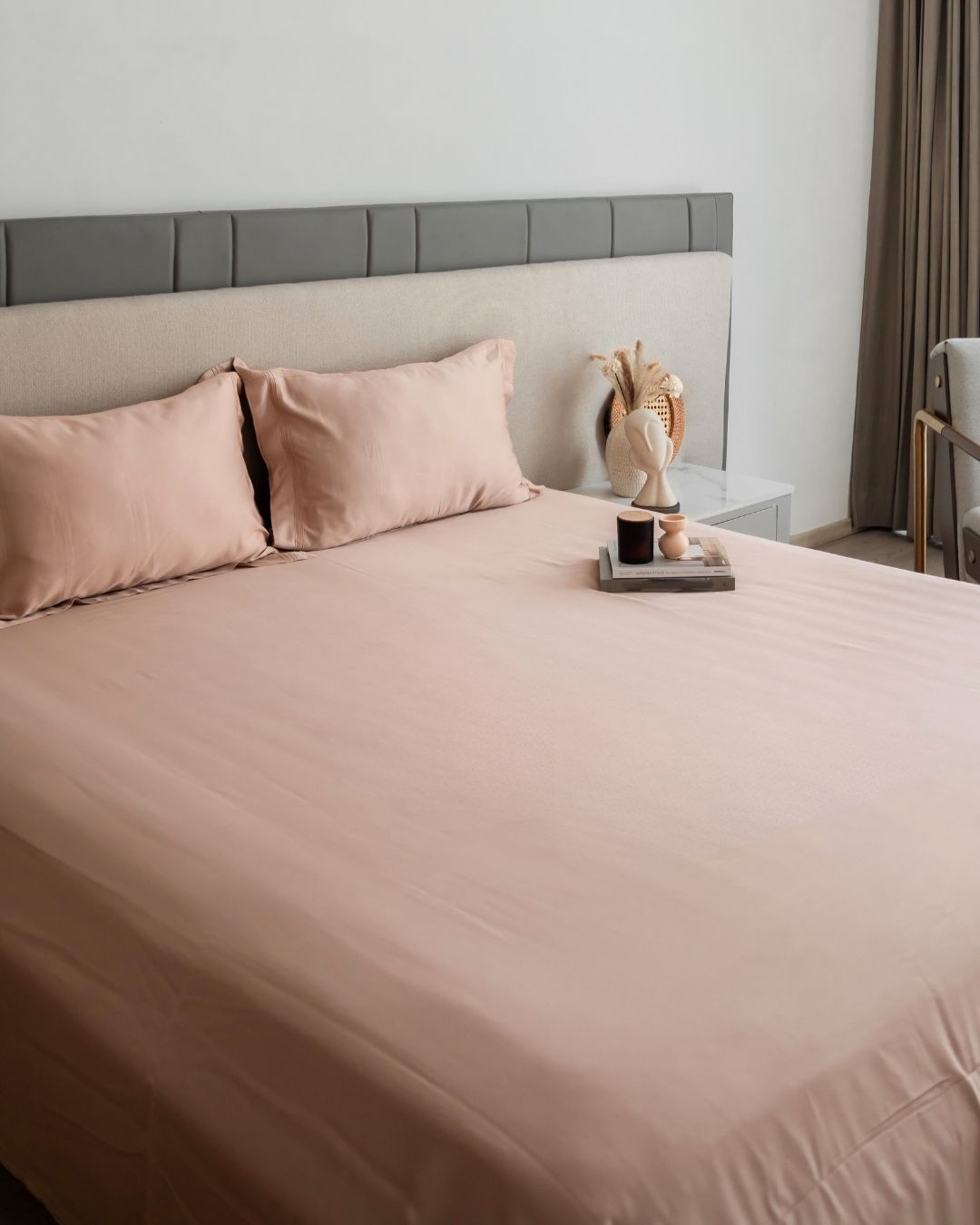 Sadyaska Creme Pleated Bamboo Set 1 Pcs Bedsheet
