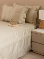 Sadyaska Golden Sand Premium Tencel Jacquard Set with Lace 1 Pcs Bedsheet