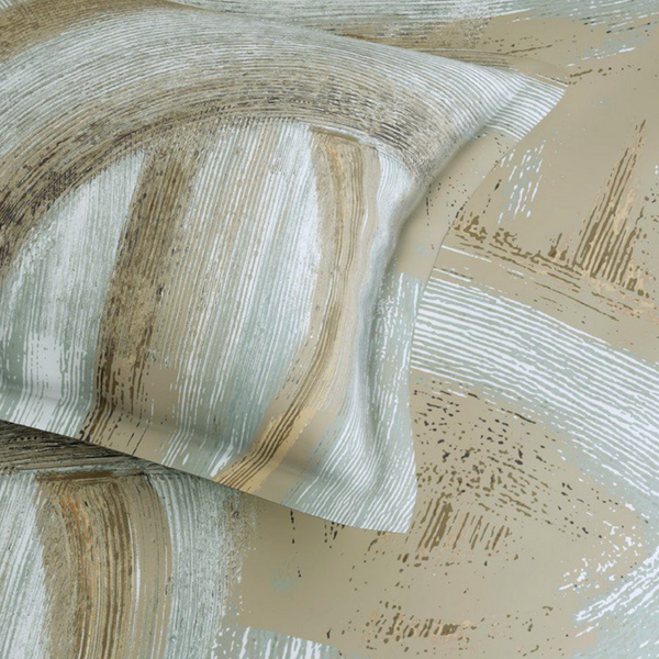 D'Decor Platinum AW25 Sovelle Taupe Abstract Digitally Printed 5-Piece Double Bedsheet Set | RP230 Sovelle Taupe