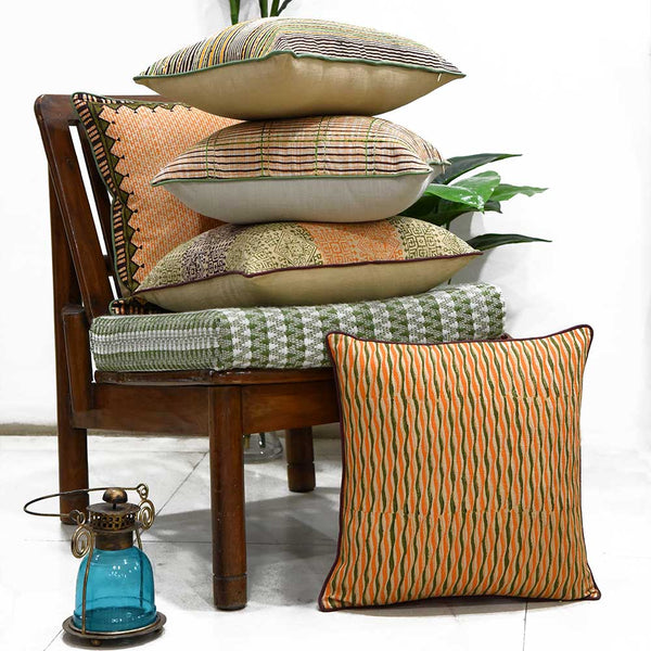 Sadyaska Hand Block Printed Mustard Color Sofa, Bed, Car s (16