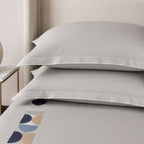 Sansaar by DDdecor Large Bedsheet Set with 2 Pillow Covers - Crescent - Ashwood - Embroidered - 1 Pc